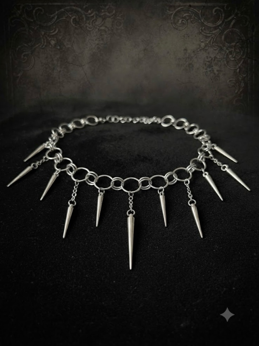 Hand Crafted Spike Charm Chain Necklace